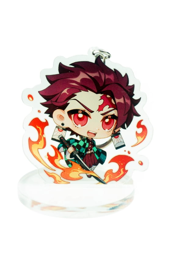 Anime Demon Slayer Kimetsu No Yaiba Acrylic Figure Keychain Set Vision Stand Merch Personalized Key Chain