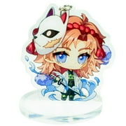 ZILEFSILK Anime Demon Slayer Kimetsu No Yaiba Acrylic Figure Keychain Set Vision Stand Merch Personalized Key Chain