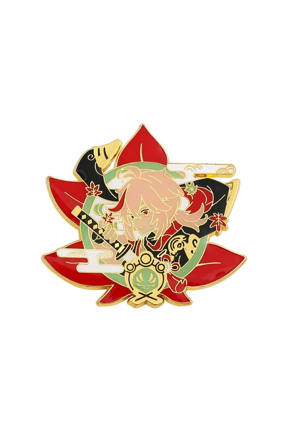 Game Genshin Impact Figure Kaedehara Kazuha Cute Enamel Pins Set for Jackets Backpack Bag Hat Characters Metal Lapel Badges Pins Aesthetic Brooch for Women