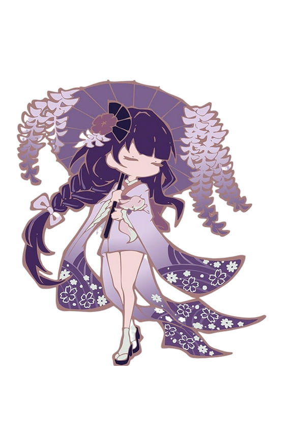 Game Genshin Impact Figure Raiden Shogun Cute Enamel Pins for Jackets Backpack Bag Hat Characters Metal Lapel Badges Pins Aesthetic Brooch