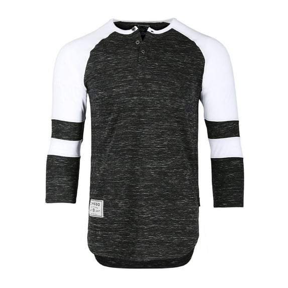 ZIMEGO Men’s 3/4 Sleeve Henley Shirt – Casual Slim Fit Crew Neck Raglan Baseball Fashion Athletic T-Shirts Tee