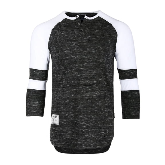 ZIMEGO Men’s 3/4 Sleeve Henley Shirt – Casual Slim Fit Crew Neck Raglan Baseball Fashion Athletic T-Shirts Tee