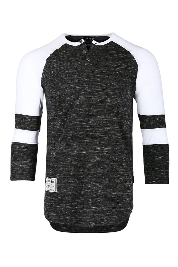 Men’s 3/4 Sleeve Henley Shirt – Casual Slim Fit Crew Neck Raglan Baseball Fashion Athletic T-Shirts Tee