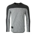 thumbnail image 1 of ZIMEGO Men's Casual Color Block Long Sleeve Curved Hemline Athletic Activewear Hiphop Hipster Shirts, 1 of 6