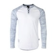 thumbnail image 1 of ZIMEGO Men’s Casual Color Block Long Sleeve Raglan Athletic Fashion Henley Shirt, 1 of 6