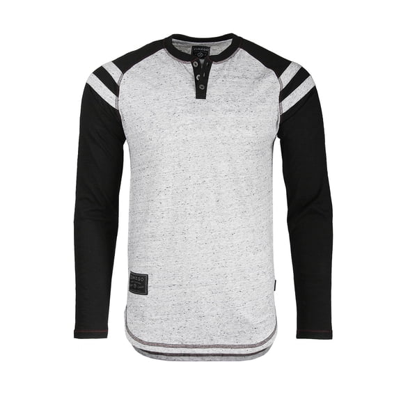 ZIMEGO Men’s Casual Color Block Long Sleeve Raglan Athletic Fashion Henley Shirt