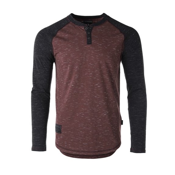 ZIMEGO Men’s Casual Color Block Long Sleeve Raglan Athletic Fashion Henley Shirt