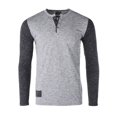 thumbnail image 1 of ZIMEGO Men’s Casual Color Block Long Sleeve Raglan Athletic Fashion Henley Shirt, 1 of 6