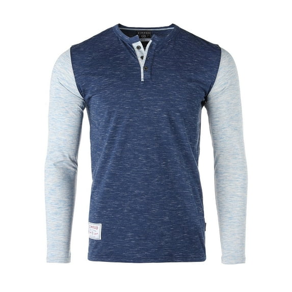 ZIMEGO Men’s Casual Color Block Long Sleeve Raglan Athletic Fashion Henley Shirt