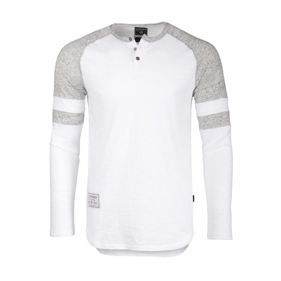 ZIMEGO Men’s Casual Color Block Long Sleeve Raglan Athletic Fashion Henley Shirt
