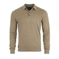 thumbnail image 1 of ZIMEGO Men's Casual Polo Sweater - Long Sleeve Pullover Button Knit Shirt, 1 of 6