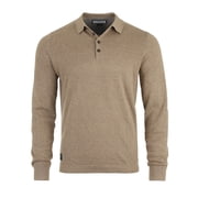 ZIMEGO Mens Casual Polo Sweater - Long Sleeve Pullover Button Knit Shirt