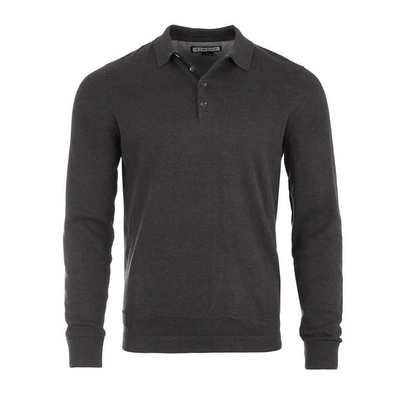 ZIMEGO Men's Casual Polo Sweater - Long Sleeve Pullover Button Knit Shirt