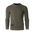 thumbnail image 1 of ZIMEGO Men's Classic Vintage Color Wash Ribbed Crew Neck Pullover Casual Sweater, 1 of 6