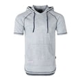 thumbnail image 1 of ZIMEGO Men's Color Block Short Sleeve Pullover Pocket Hiphop Thin Hoodie Shirt, 1 of 6