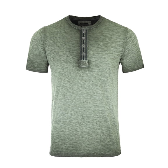 ZIMEGO Men's Color Dyed Short Sleeve Crew Neck Slim Athletic Button Henley Shirt