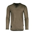 thumbnail image 1 of ZIMEGO Men's Garment Color Dyed Vintage Wash Long Sleeve V Neck Athletic Fit Henley, 1 of 5