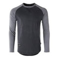 thumbnail image 1 of ZIMEGO Men’s Long Sleeve Basic Baseball Raglan Shirt – Athletic Slim Fit Contrast Color Block Basic Casual Athletic Garment Color Dye Washed T-Shirts Tee, 1 of 7