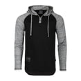 thumbnail image 1 of ZIMEGO Men's Long Sleeve Color Block Hooded Henley shirt - Athletic Baseball Sports Raglan Style Casual Hoodie, 1 of 6