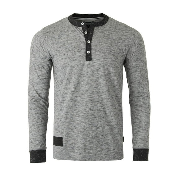 ZIMEGO Men's Long Sleeve Contrast Button Placket Neck Cuffs Casual Henley Shirts