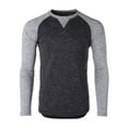 thumbnail image 1 of ZIMEGO Men’s Long Sleeve Crew Neck Color Block Baseball T-Shirt - Athletic Fit Fashion Basic Essential Shirts with Curved Bottom Hem, 1 of 6