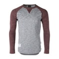 thumbnail image 1 of ZIMEGO Men’s Long Sleeve Crew Neck Color Block Baseball T-Shirt - Athletic Fit Fashion Basic Essential Shirts with Curved Bottom Hem, 1 of 6