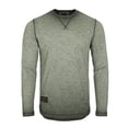 thumbnail image 1 of ZIMEGO Men's Long Sleeve Crew Neck Color Dye Washed Vintage Curved Hem T-Shirts, 1 of 5