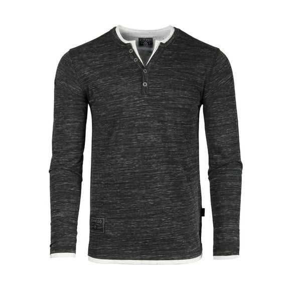ZIMEGO Men’s Long Sleeve Layered V-Neck Cuff Hemline Fashion Casual Athletic Henley Shirts Tee