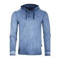 thumbnail image 1 of ZIMEGO Men's Long Sleeve Vintage Garment Wash Color Dyed Pullover Hooded Henley Shirt, 1 of 6