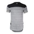 thumbnail image 1 of ZIMEGO Men's Short Sleeve Drop Tail Longline Hiphop Curved Hem Fashion Shirts, 1 of 5