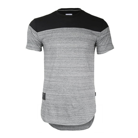 ZIMEGO Men's Short Sleeve Drop Tail Longline Hiphop Curved Hem Fashion Shirts