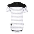 thumbnail image 1 of ZIMEGO Men's Short Sleeve Drop Tail Longline Hiphop Curved Hem Fashion Shirts, 1 of 5