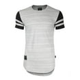 thumbnail image 1 of ZIMEGO Men's Short Sleeve Drop Tail Longline Hiphop Curved Hem Fashion Shirts, 1 of 5