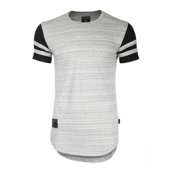 ZIMEGO Men's Short Sleeve Drop Tail Longline Hiphop Curved Hem Fashion Shirts