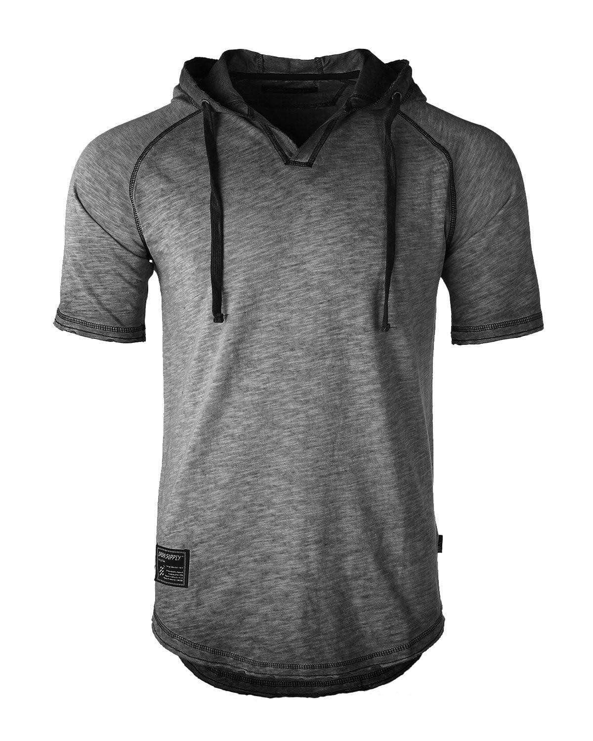 ZIMEGO Men's Short Sleeve Hoodie - Vintage Color Dyed Pullover Hooded ...