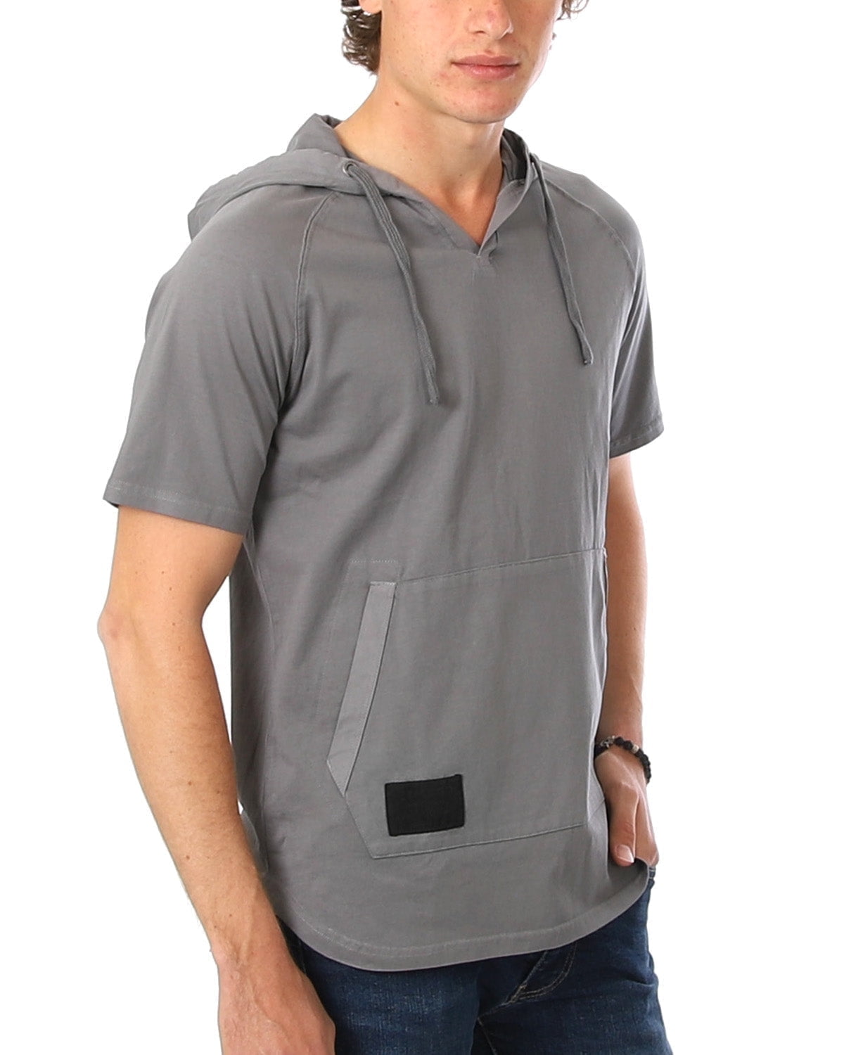 ZIMEGO Men's Short Sleeve Hoodie - Vintage Color Dyed Pullover Hooded ...