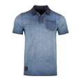 thumbnail image 1 of ZIMEGO Men's Short Sleeve Vintage Polo Shirt with Chest Pocket - Garment Color Dyed Oil Wash and Chest Pocket, 1 of 6