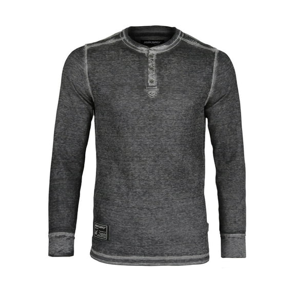 ZIMEGO Men’s Slim Fit Henley Shirt – Casual Ultra Soft Long Sleeve Button Crew Neck Burnout Heather Athletic T-Shirts Tee