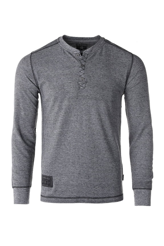 Men’s Slim Fit Henley Shirt – Casual Ultra Soft Long Sleeve Button Crew Neck Burnout Heather Athletic T-Shirts Tee