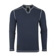 thumbnail image 1 of ZIMEGO Men's Vintage Wash Color Dyed Long Sleeve V-Neck Henley Slim Casual Shirt, 1 of 5