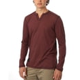 thumbnail image 1 of ZIMEGO Men's Vintage Wash Color Dyed Long Sleeve V-Neck Henley Slim Casual Shirt, 1 of 6