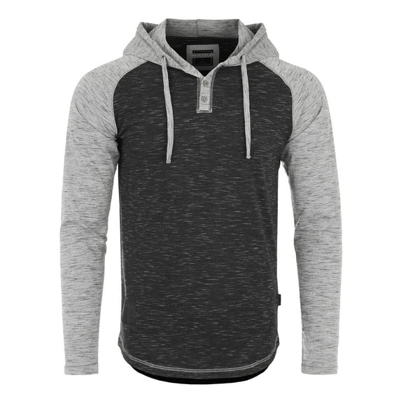 ZIMEGO Mens Long Sleeve Hoodie - Lightweight Hooded Pullover, Black, XX-Large