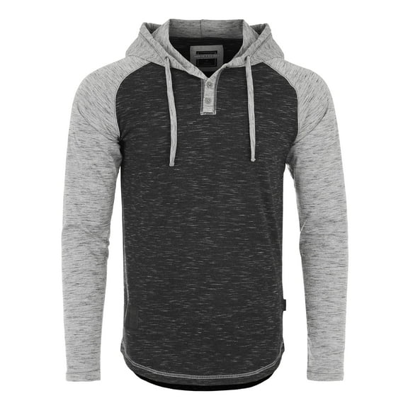 ZIMEGO Mens Long Sleeve Hoodie - Lightweight Hooded Pullover, Black, XX-Large