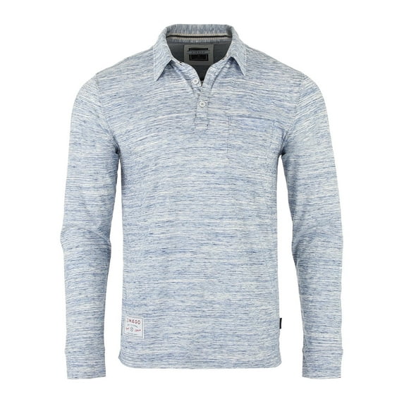 ZIMEGO Mens Long Sleeve Vintage Color Contrast Placket Pocket Polo Shirts