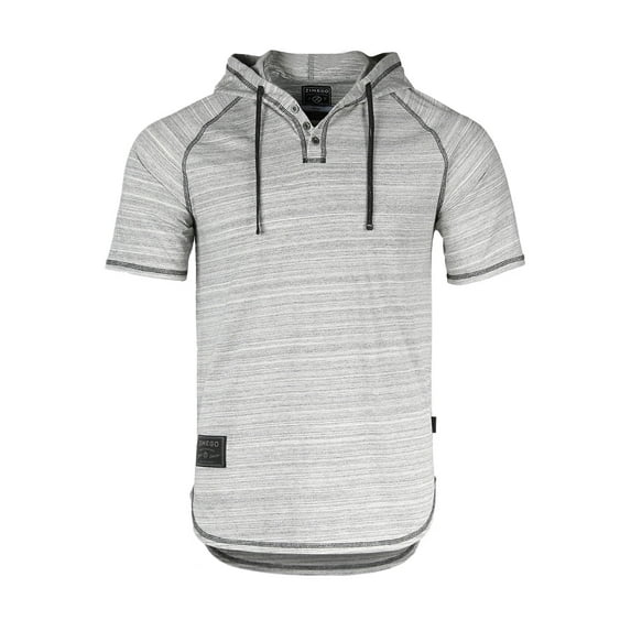 ZIMEGO Mens Short Sleeve Hoodie - Thin Color Block Raglan Henley T Shirt