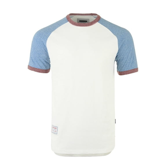 ZIMEGO Mens Short Sleeve Ringer Tee - Color Block Raglan Casual T-Shirt
