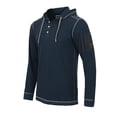 thumbnail image 1 of ZIMEGO Mens Waffle Pullover Hoodie - Long Sleeve Thermal Sweatshirt for Men, Navy, Large, 1 of 8