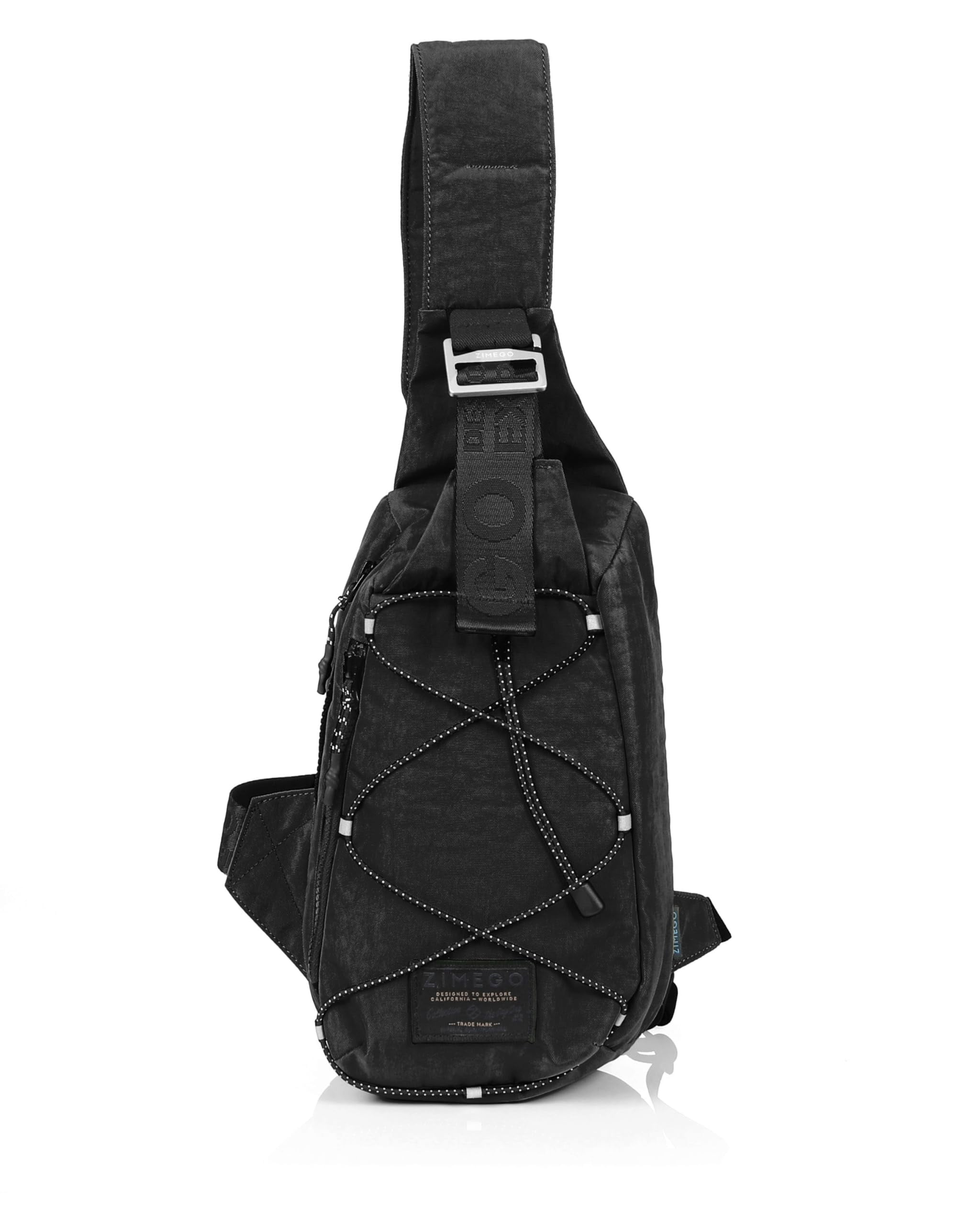 ZIMEGO Tactical Fanny Pack and Crossbody Bag - Utility Sling Bag for Travel and Outdoor, Black
