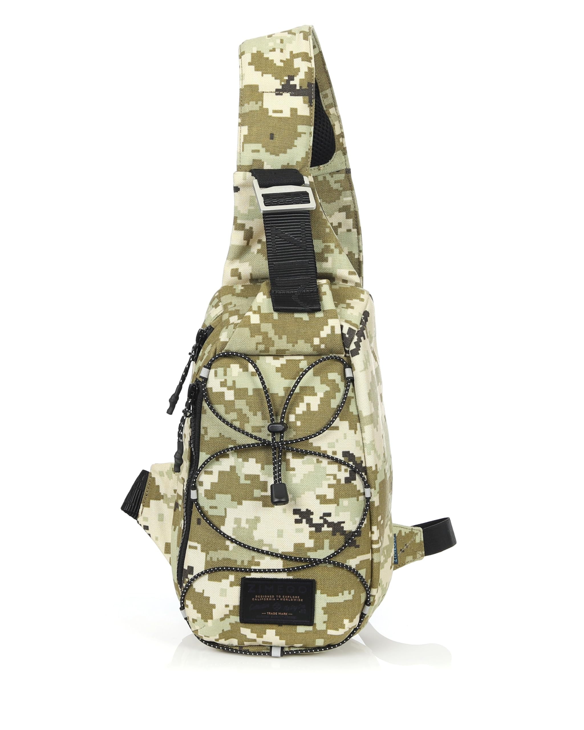 ZIMEGO Tactical Fanny Pack and Crossbody Bag - Utility Sling Bag for Travel and Outdoor, Camo