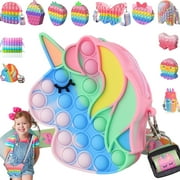 ZIMFANQI Pop It Fidget Toys Purse for Girls Pop Its Bag Simple Dimple Sensory Toy Rainbow Pineapple Pop Shoulder Bags Push Poppers Bubble Crossbody Popit Purse Kids School Halloween Party Favors